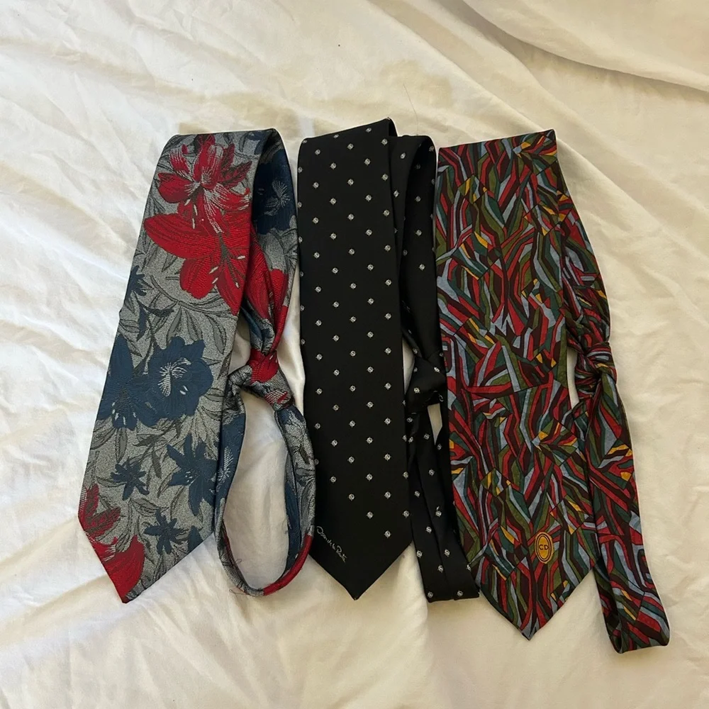 Men’s Designer Three‎ Tie Bundle - Oscar de La Renta and Christian Dior